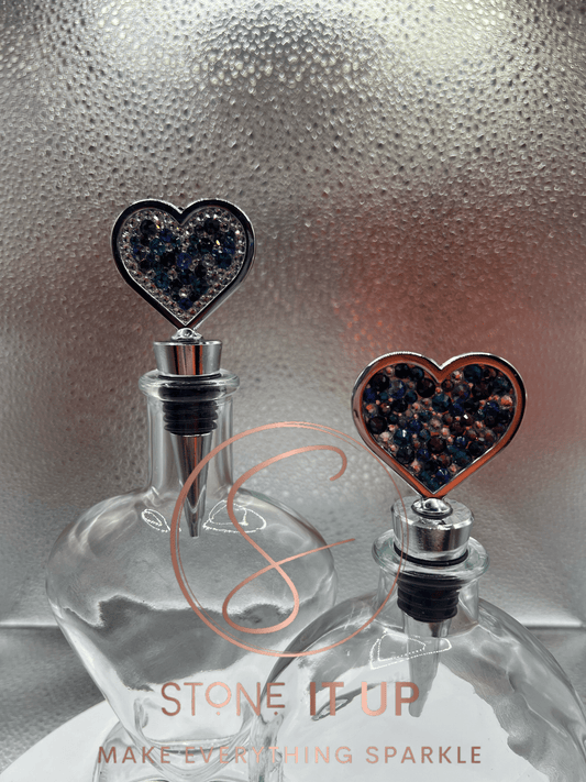 Blinged out Adventurous Allison Heart Wine Bottle Stopper