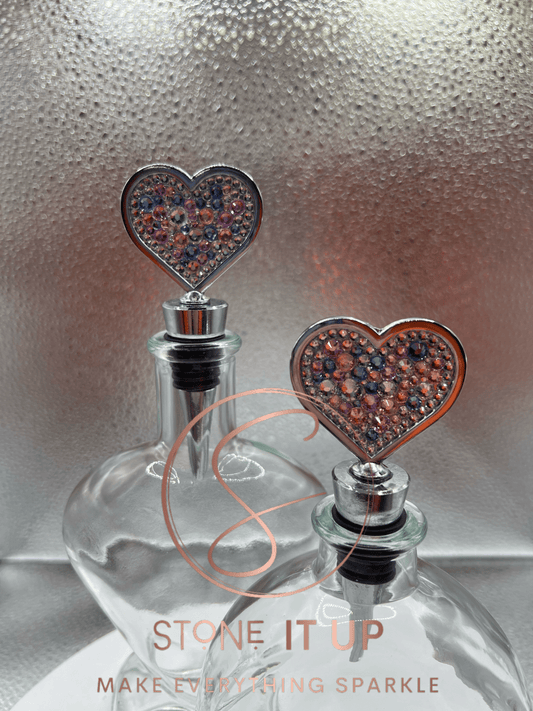 Blinged out Elegant Erma Heart Wine Bottle Stopper