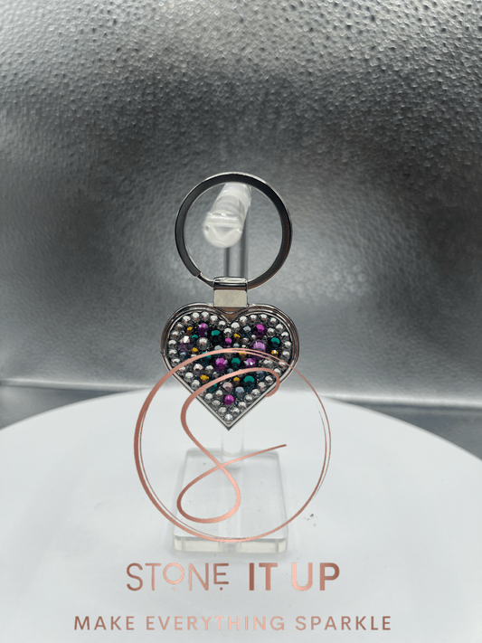 Genevieve's Garden Blinged Out Heart Keychain