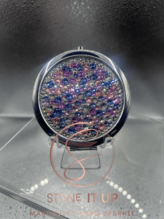 Elegant Erma Blinged Out Round Shaped Compact Mirror