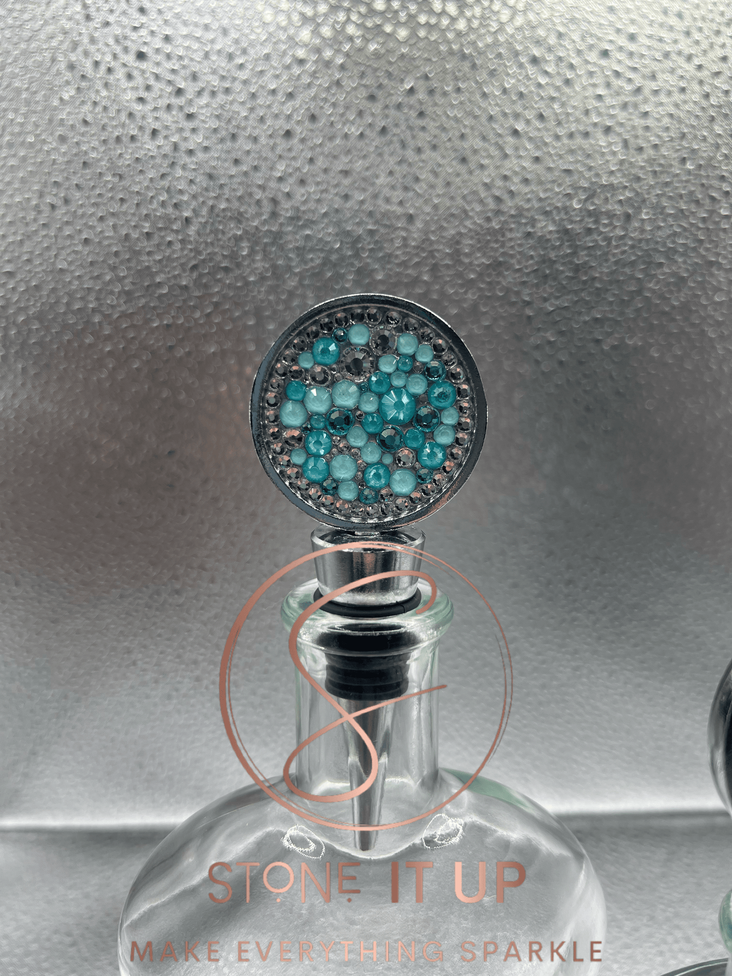 Blinged out True Love Tiffany Round Wine Bottle Stopper