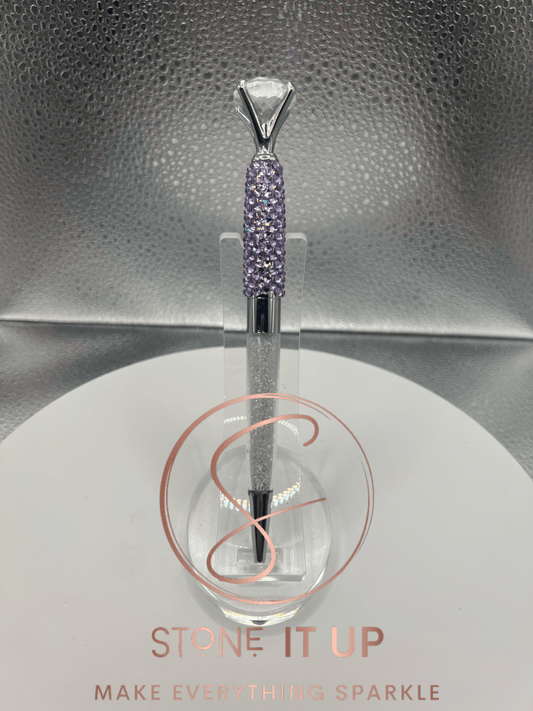 Dreamy Smurf Blinged Out Diamond Top Pen with Clear Crystals