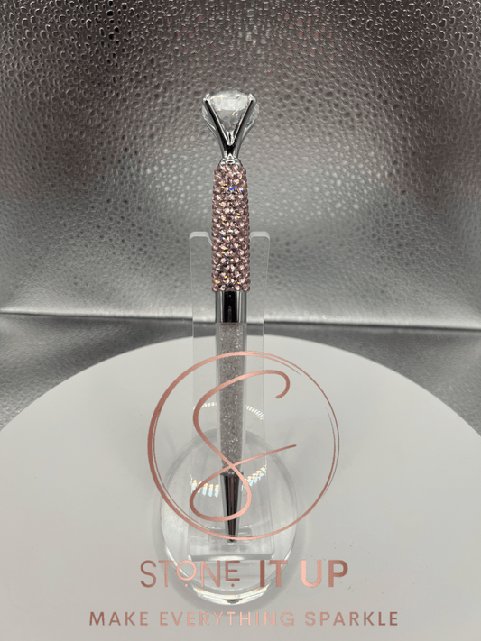 Light Pink Blinged Out Diamond Top Pen